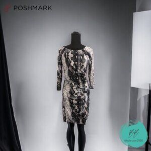 Jennifer Lopez black and white long sleeve dress